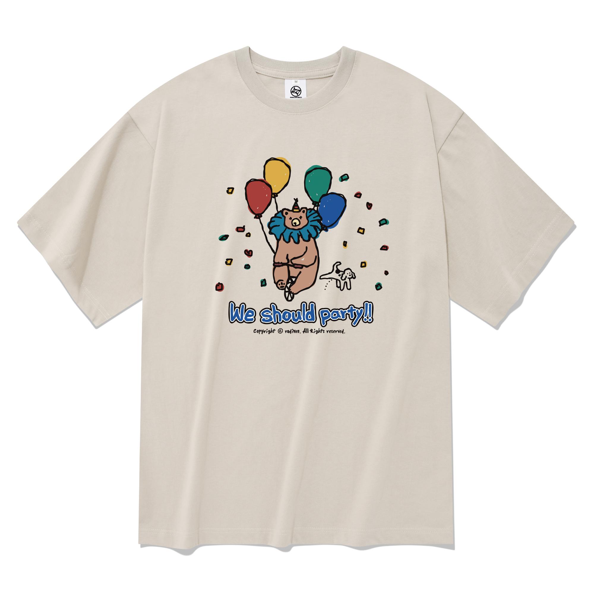 Radineo Party Bear Short Sleeve T-Shirt Beige Beige (Beige)/M