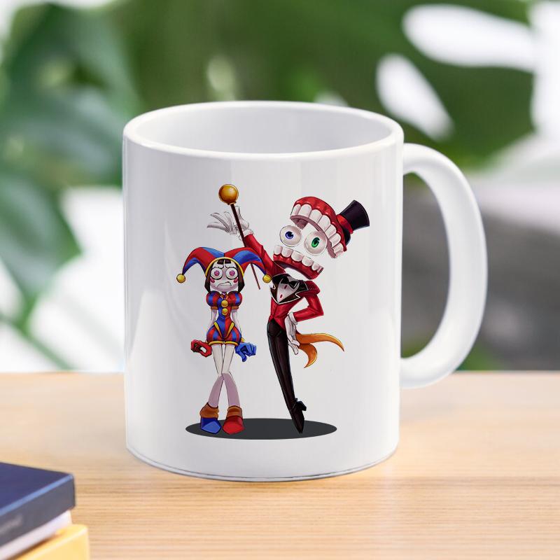 Cartoon The Amazing Digital Circu Coffee Mug Tableware Ceramic Ponmi Jax Clown Dishes Household Use Water Cup Creativity Mug Gift