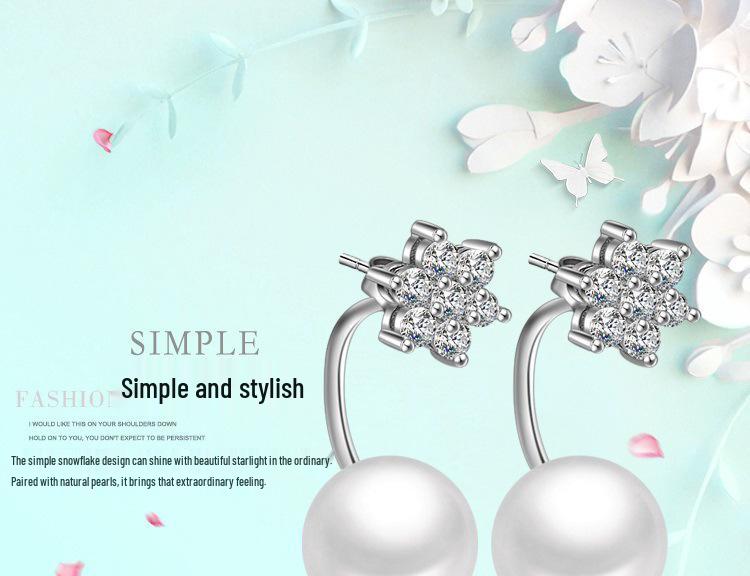 Zhao Liying Guochao Silver Plated Snowflake Earrings - Two Styles In One