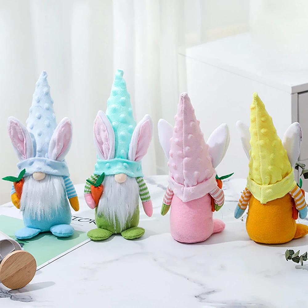 

1 pc - Cute Easter pointed hat rabbit doll ornament, cute faceless doll decoration S світло-зелений колір