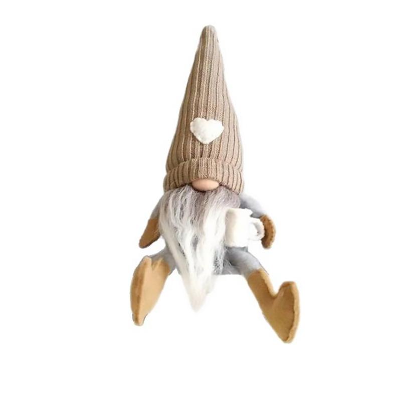 Gnomi di Natale Caffè Peluche Fatto a Mano Tomte Svedese Decorazione Scandinava per Casa Cucina Tavolo Mensola Fattoria Regalo