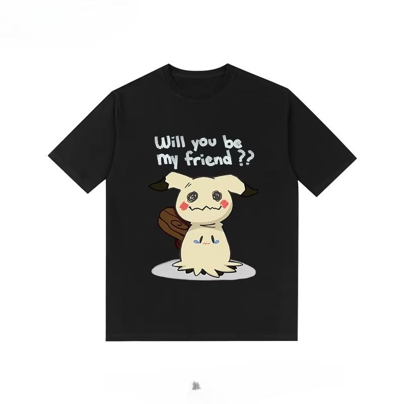 Pokémon Anime Peripheral Pikachu Doublesided Printed Tshirt 2026 Summer Kids Tee Outdoor Training and Fitness Mens Sportswear