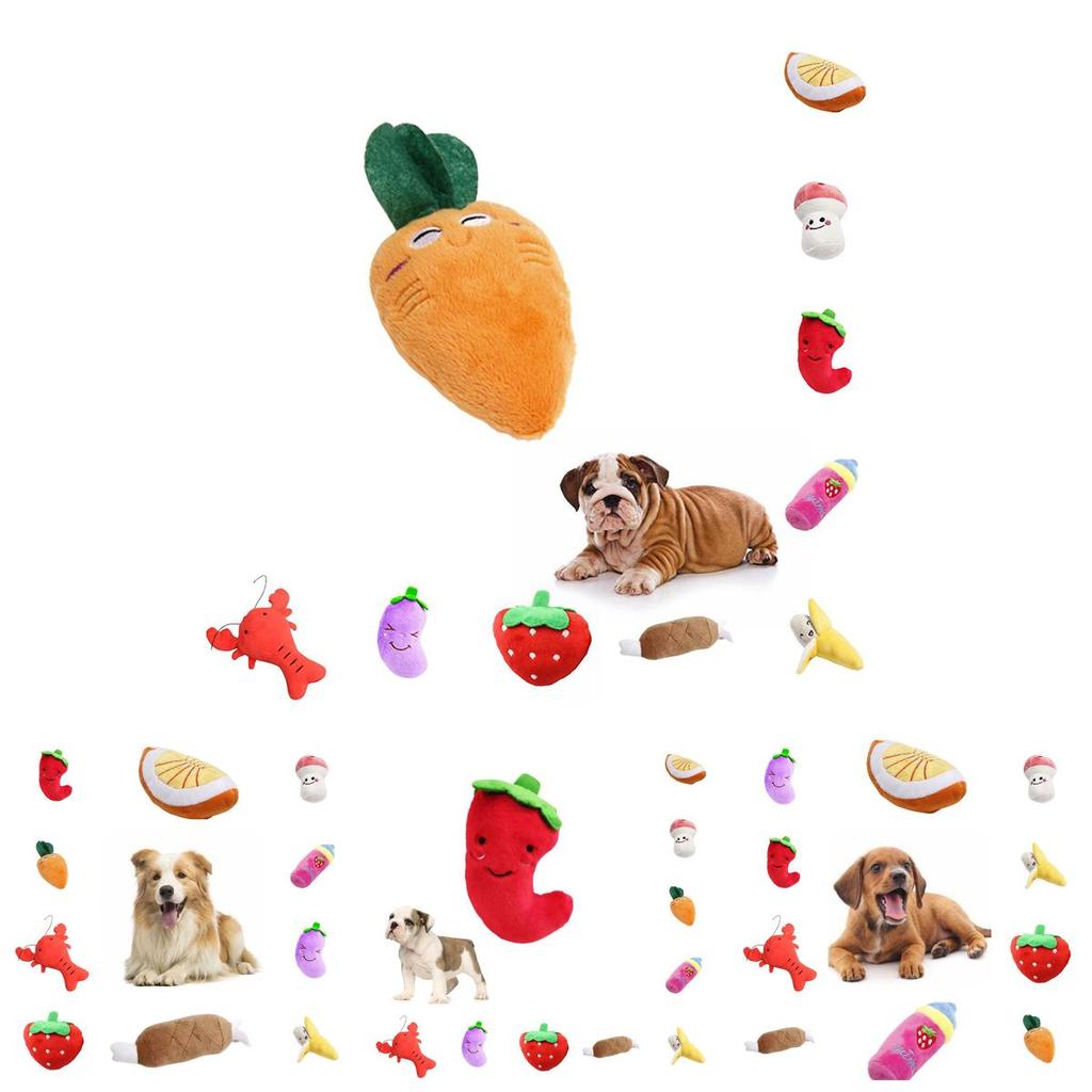 Fun And Adorable Pet Plush Toy Banana Chicken Leg Combo Pack