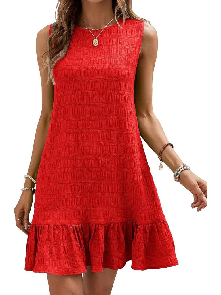 2024 Frühling/Sommer Ärmellos Rundhals Vielseitiges Damenkleid
