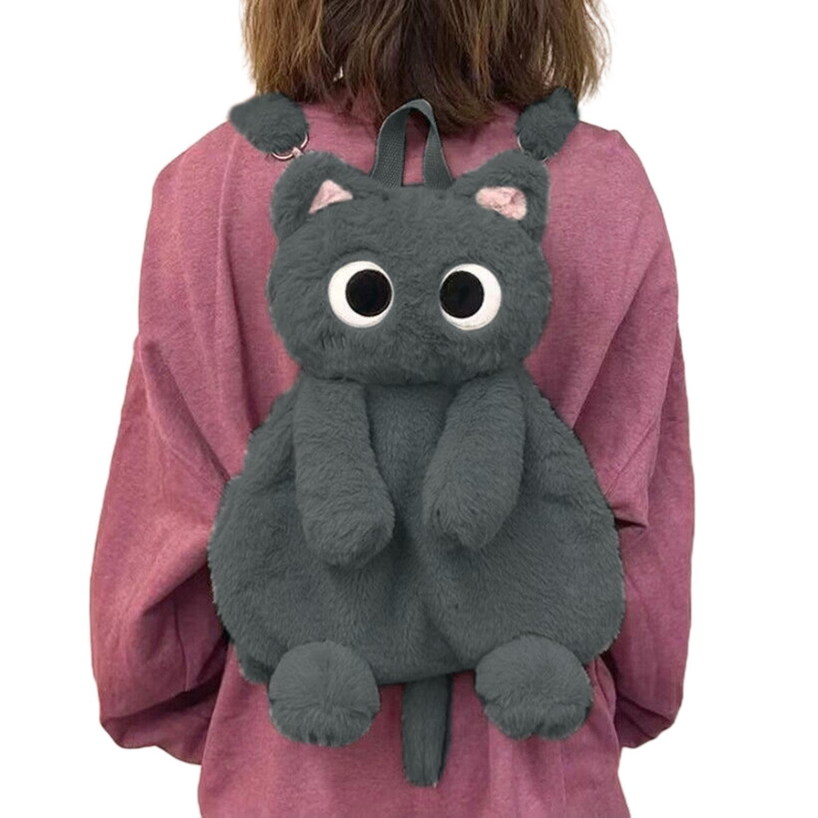 

3D Кот Плюшевый Рюкзак Мультфильм Школьная Сумка Мягкая Удобная Сумка Через Плечо Для Детей Девочек Подарочная Ежедневная Женская Сумка Через Плечо 4