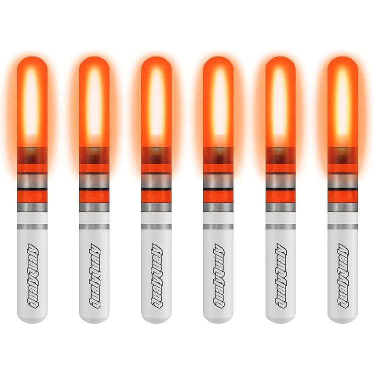 QualyQualy Fishing Glow Sticks, 6 Pcs LED Glow Sticks for Fishing with Batteries, Night Fishing Light Up Fishing Bobbers Floats and Rod Tips Red-6pcs