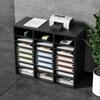 Wood Literature Organizer, 24 Compartments, File Sorter with Removable Shelves, Mailboxes Slot for Office Home Classroom Mailrooms Organization, EPA