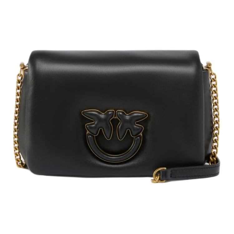 New PINKO Baby Love Sheepskin Crossbody Bag, Shoulder Bag Women's Black 101584-A10F-Z99B