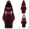 Costum de Prințesă Medievală pentru Fete Halloween Cosplay Robă cu Glugă Mâneci Lungi Trompetă Garnitură Brodată Rochie de Catifea