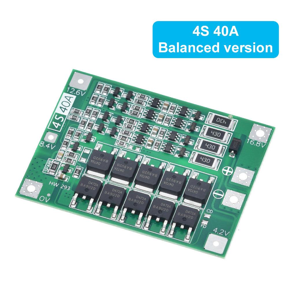 3S/4S 40A 60A Li-Ionen Lithium-Batterie Lade-Schutzplatine 18650 BMS für Bohrmotor 11,1V 12,6V/14,8V Verbessern/Ausgleichen