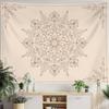 Bohemian Tapestry Wall Hanging, Beige Pink Floral Tapestry with Wild Flower Medallion Print Bedroom Boho Home Decor, Whit