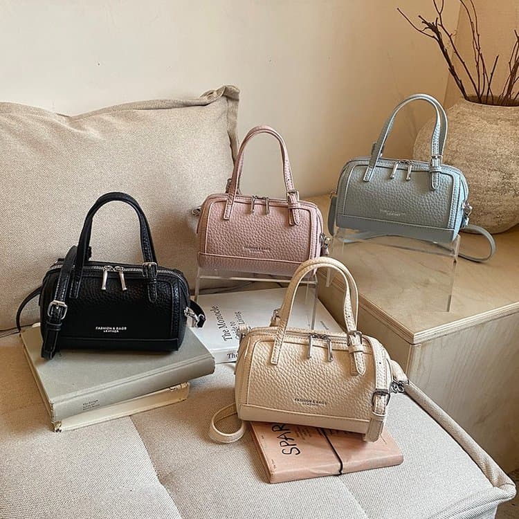 Mini Boston Bag s lychee vzorem Dámská taška přes rameno