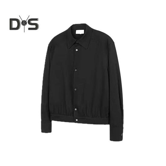 Herrenhemd Revers Langarm Einreihiges Hemd Frühling Einfarbig Dünne Oberbekleidung Schnelltrocknendes Atmungsaktives Hemd Alltagskleidung