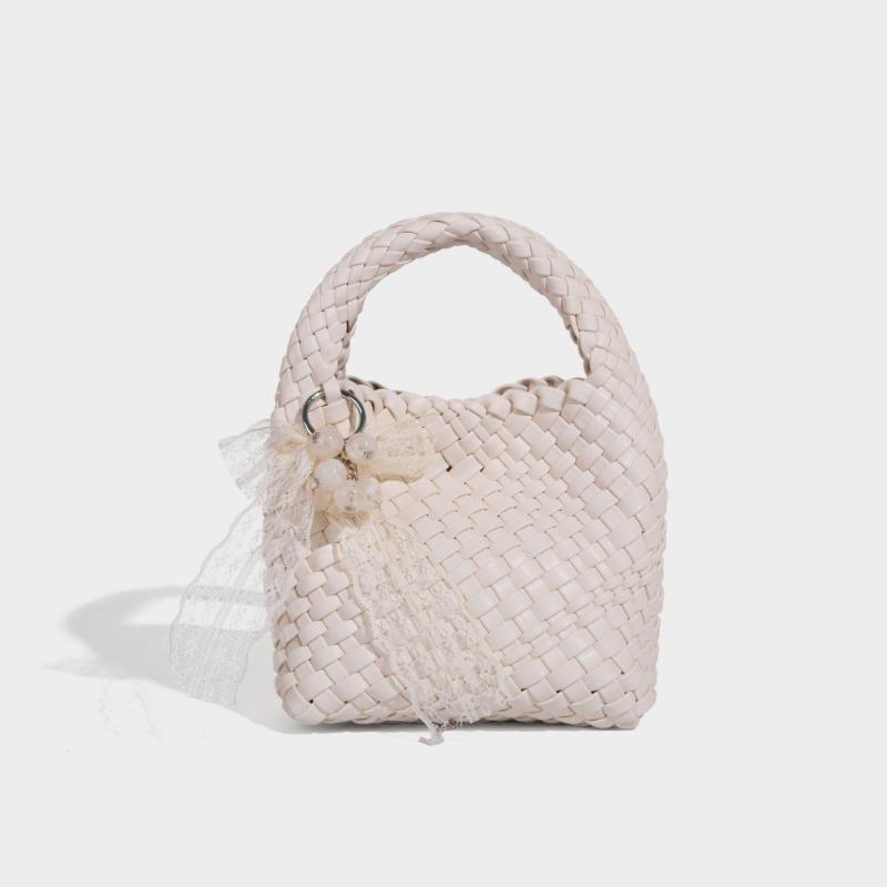 

Мини плетеная сумка нишевого дизайна, мотоциклетная сумка, модная и универсальная сумка-корзина для овощей бежевый