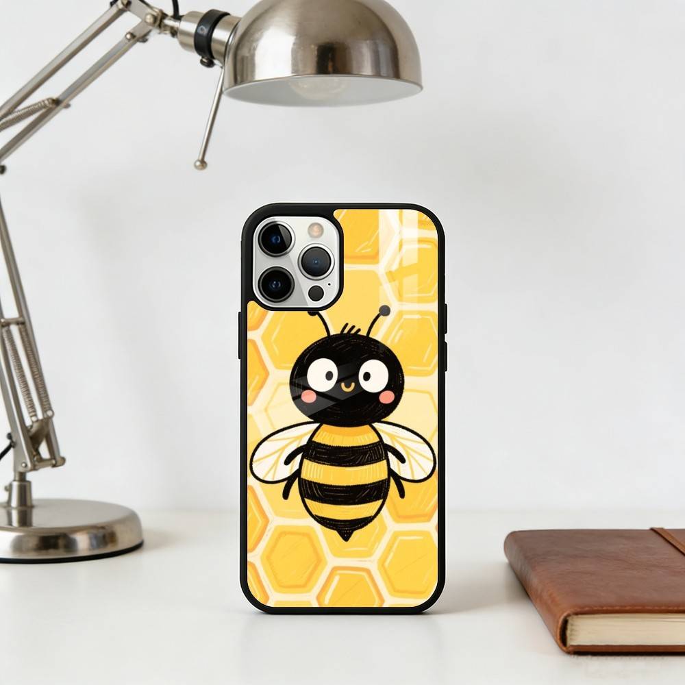 C-Cute Cartoon Bee Phone Case For iPhone 14,16,15,13,17,12,Plus,Pro,Max Magnetic For Magsafe Frosted Cover