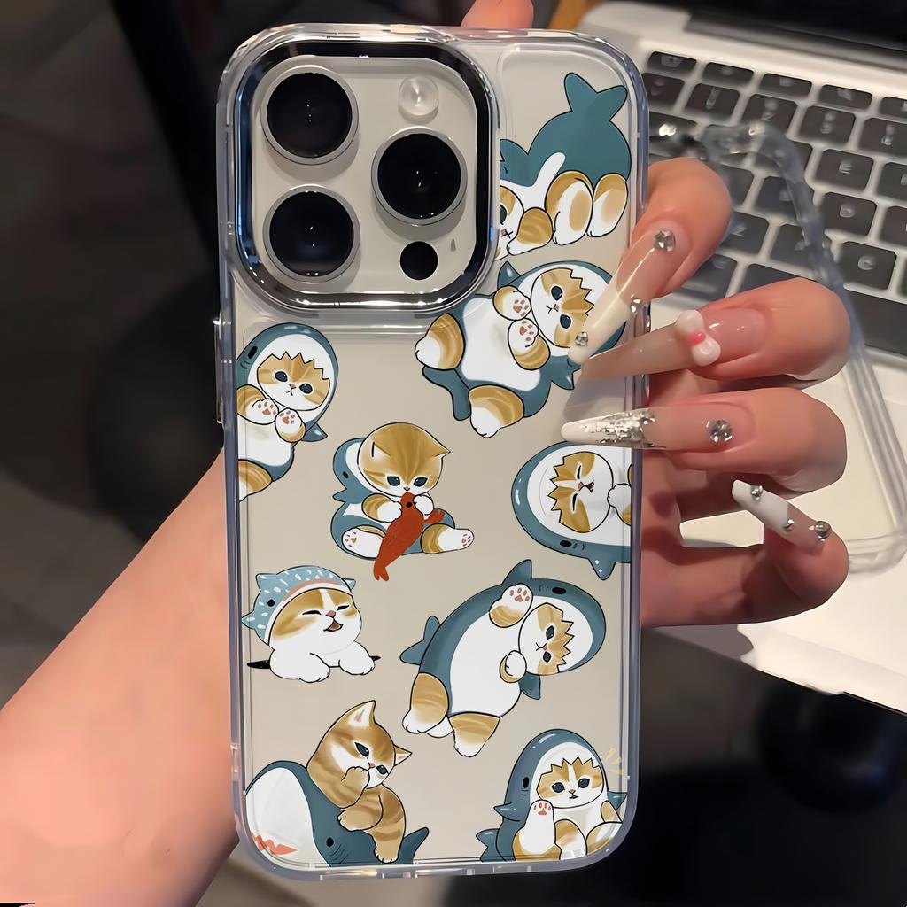 New Cute M-mofusands Cat Phone Case For IPhone 17 16e 16 15 14 13 12 11 Mini Pro Max X XSMAX 8 7 Air Plus Transparent Soft Cover