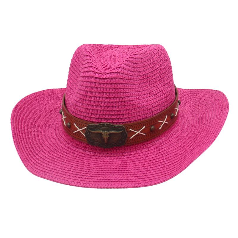 New adjustment soft denim straw hat ethnic style big brim top hat men's and women's outdoor sun hat