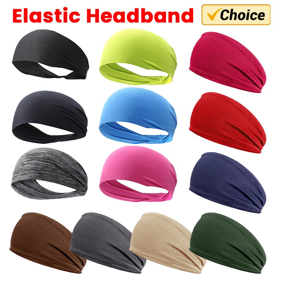 10-1pcs Elastic Headband Quick Dry Sweat Absorption Headdress Anti-slip Running Head Band Breathable for Yoga Running Biking