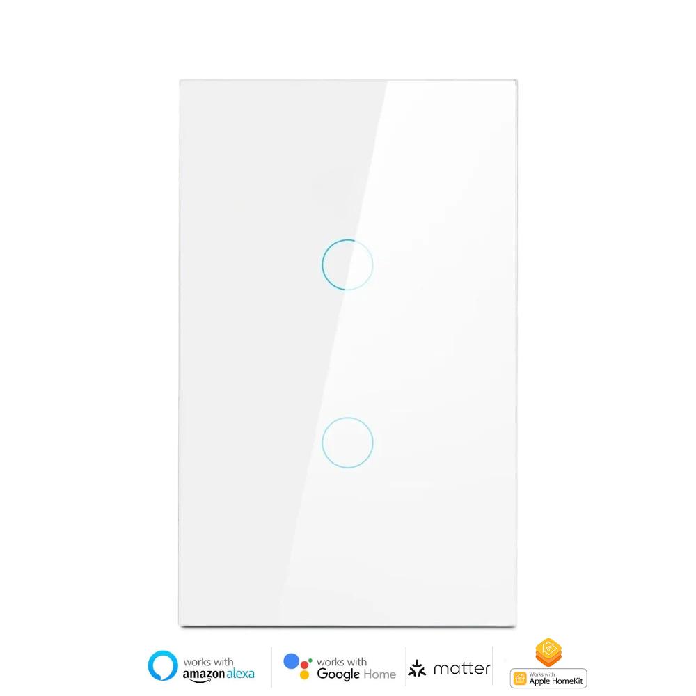 Melery Matter over WiFi Smart Light Wall Switch Touch Sensor Glass Panel Remoted Google/Apple Home Siri Alexa Homekit Smarttings