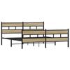 VidaXL Metal Bed Frames Without Mattress Sonoma Oak 180x200 Cm, Double Bed, Bedroom Furniture, Guest Bed, 3308472