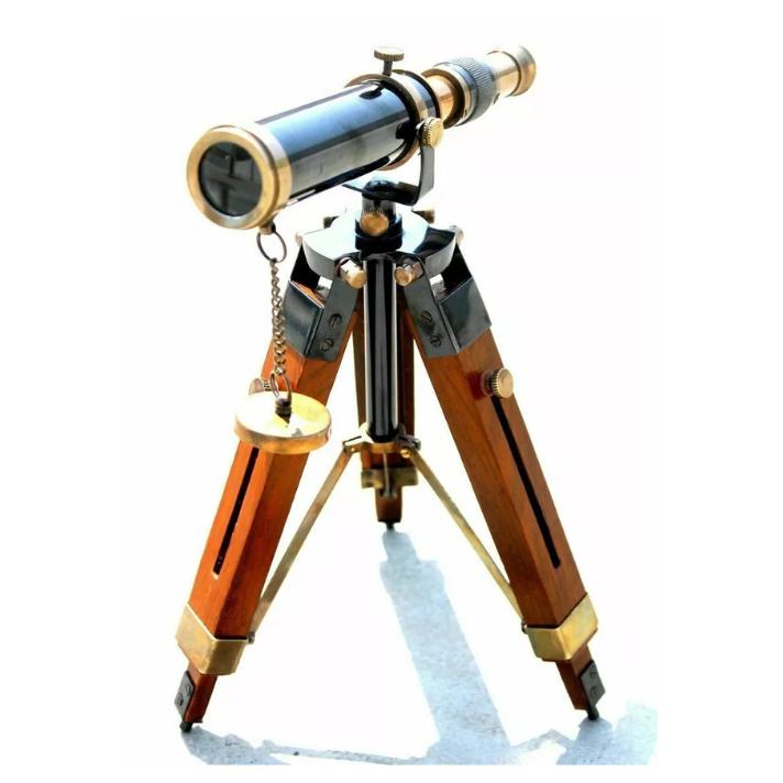 Neues 10 Zoll Messing Antik Handgefertigtes Teleskop Arbeitsfernrohr mit Stativständer