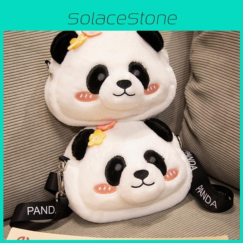 Charming Panda Stuffed Animal Mini Backpack For Girls Cute Plush Crossbody Bag