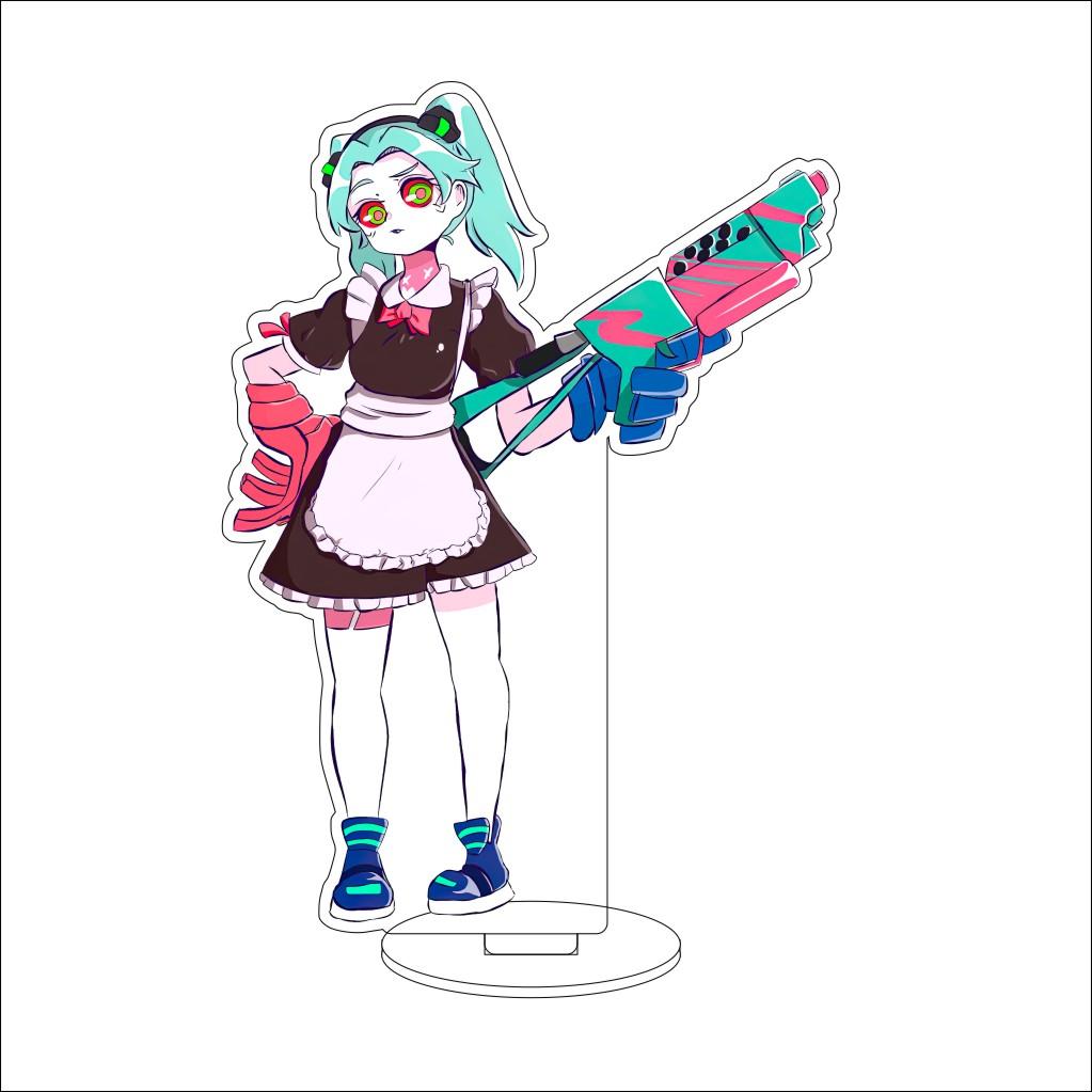 16CM Anime Cyberpunk Cosplay Acryl-Ständer Ornamente David Martinez Rebecca Figur Ständer Halloween Geschenke