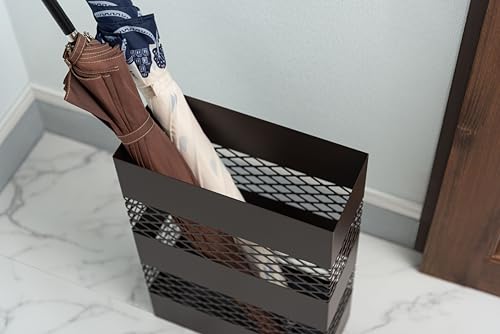 Azumaya-kk Umbrella Stand, Dark Brown, 28cm Wide x 12cm Deep x 41cm High, LFS-182DBR