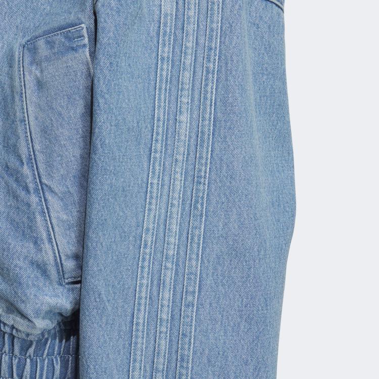 Adidas Originals Slangens år Limited Edition Logo Casual Komfortabel Løstsittende Langermet Denimjakke Damejakke Lys-Denimblå JZ9924