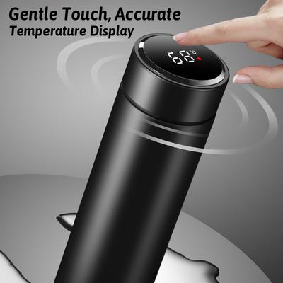 Smart Temperaturvisning Vakuumisolerad Termoskopp i Rostfritt Stål SUS304 24H Kallhållning Läckagesäker Pekskärm