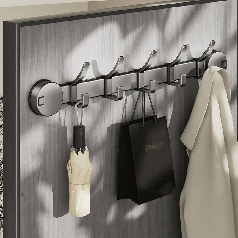 Sucker Wall Mount Hook Rack With Strong Adhesive For Bathroom And Home Storage