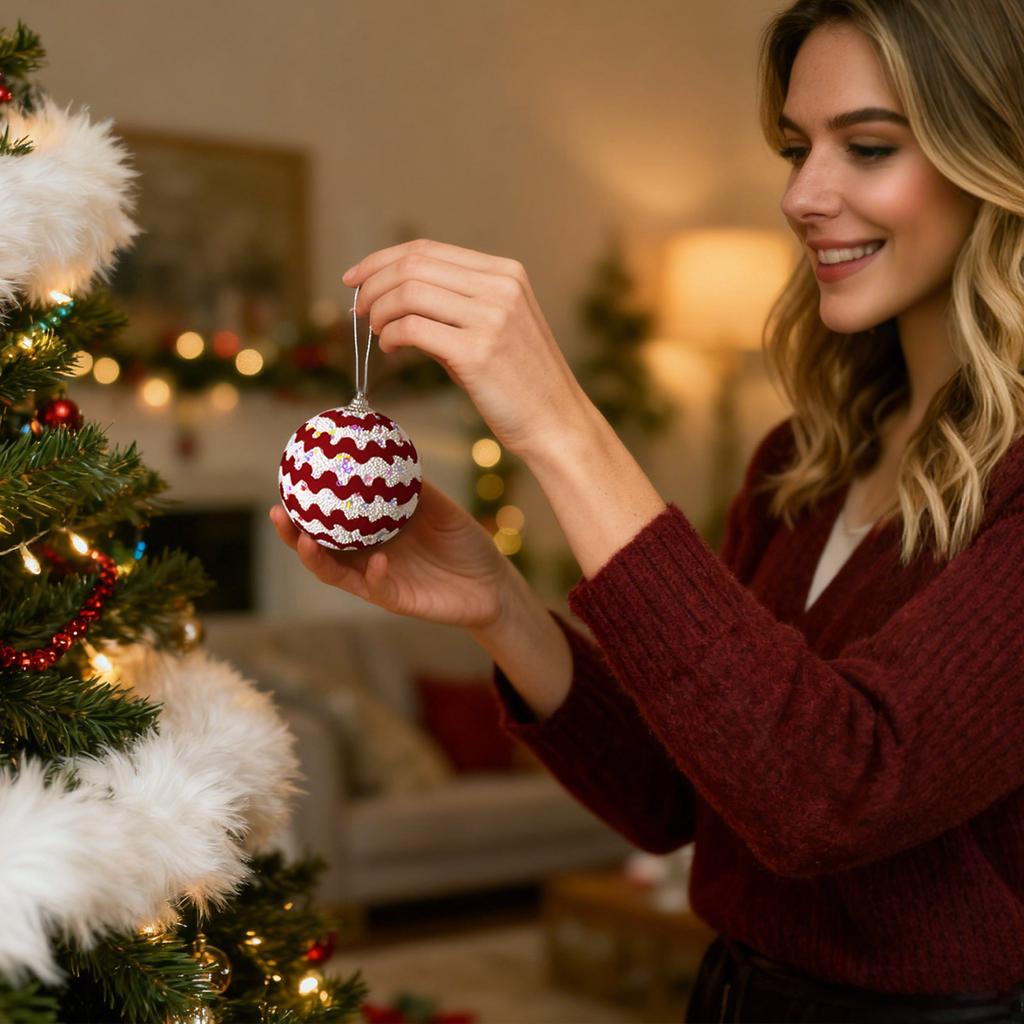 Christmas Hanging Ornament Balls Decorative Hanging Decorations For Tree Ornaments Window Indoor & Outdoo