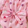 Rosa Schleifen-Aufdruck Langarm Baby Mädchen Strampler