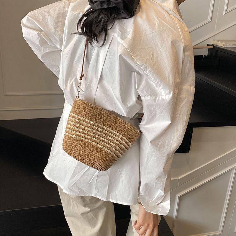 Sommer super angesagt Mini kleine Tasche Damen Neu Vielseitig Umhängetasche Stroh gewebt High-End Meeresstrand Handy Tasche