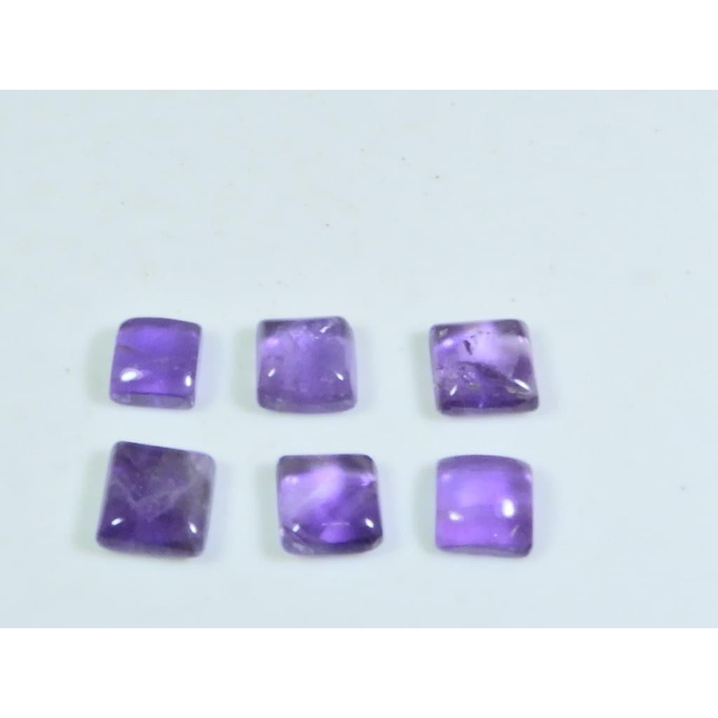 8X8MM Natural Amethst Ring Size Square Cabochon Loose Gemstone 6Pcs Lot A-457