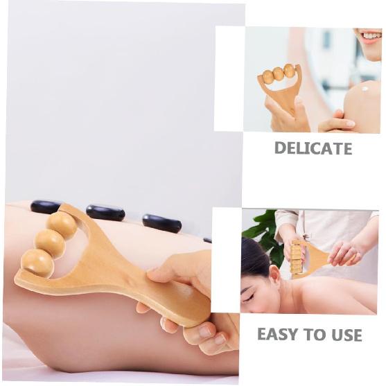 4pcs Wooden Massage Tools Ergonomic Wood Massager for Full Body Relief for Neck Back Legs Arms and Feet Lightweight and Portable for Home and Travel