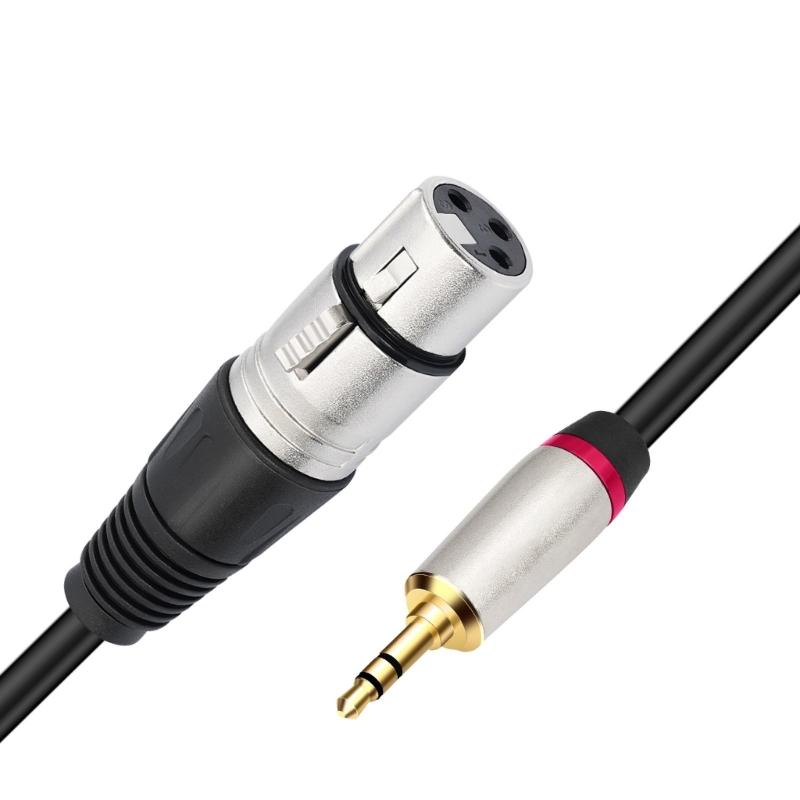 Professional Stereo Microphones Cable, 1/8inch 3.5mm Male To 3Pin XLRs Female Connectors for Music Interfaces