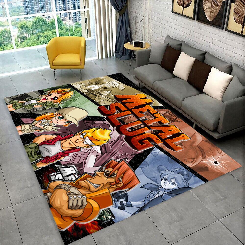 Classico Gioco Retrò Metal Slug Tappeto Area Gioco, Tappeto per Soggiorno Casa Camera da Letto Divano Zerbino Decorazione, Tappetino Antiscivolo per Bambini