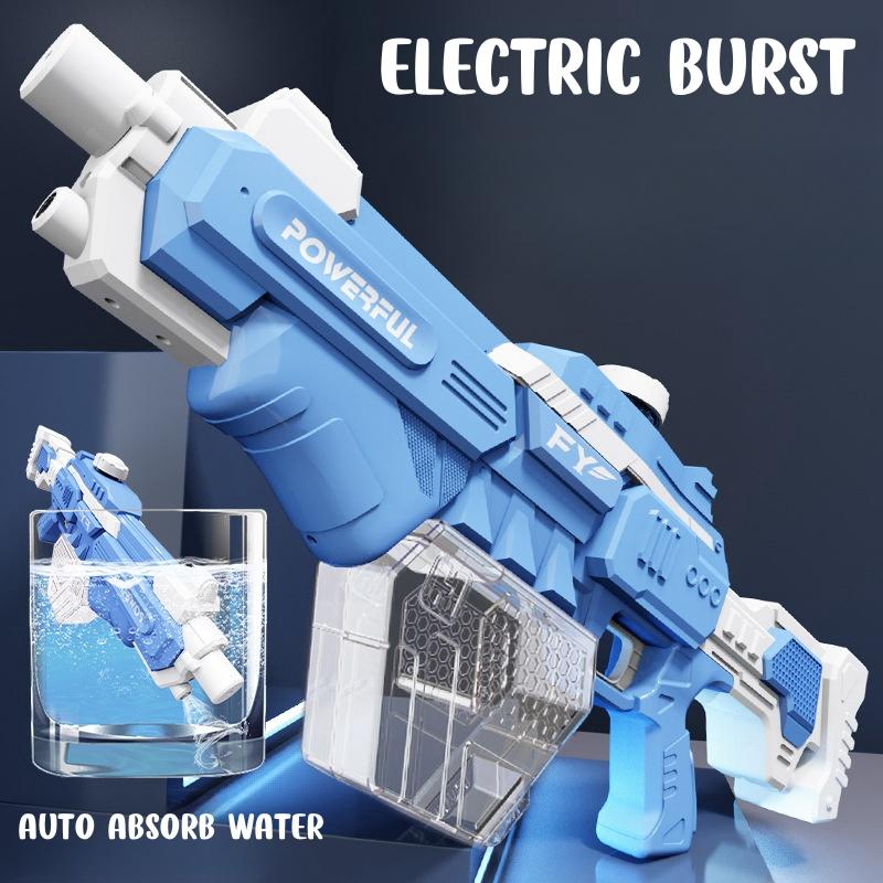 Children Electric Burst Water Gun Fully Automatic Absorb Water Watergun For Kids Summer Outdoor Pool Garden Fight Game Toys Gift