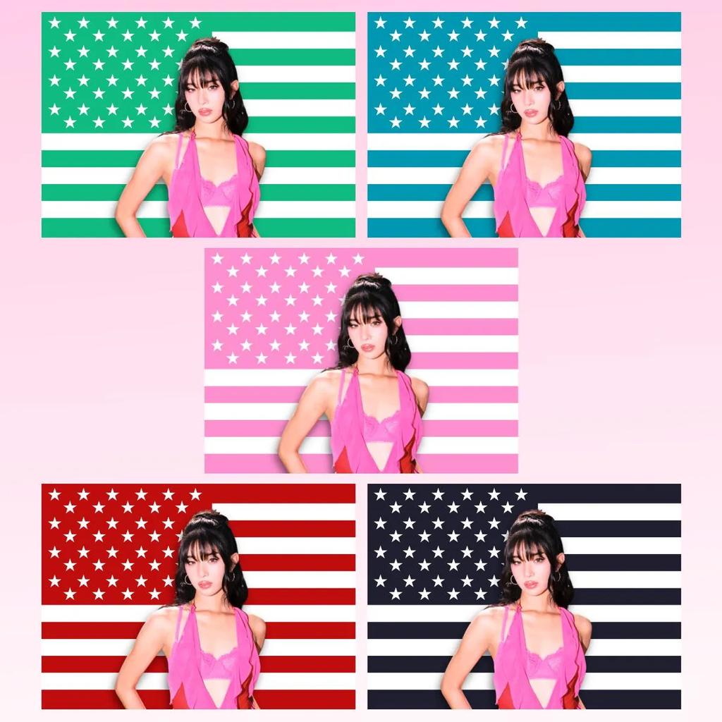 Sophia Katseye Pink American Flag Wall Decor Tapestry Gift for KPOP Fans College Dorm Room Decor Wall Hanging for Fans Flat