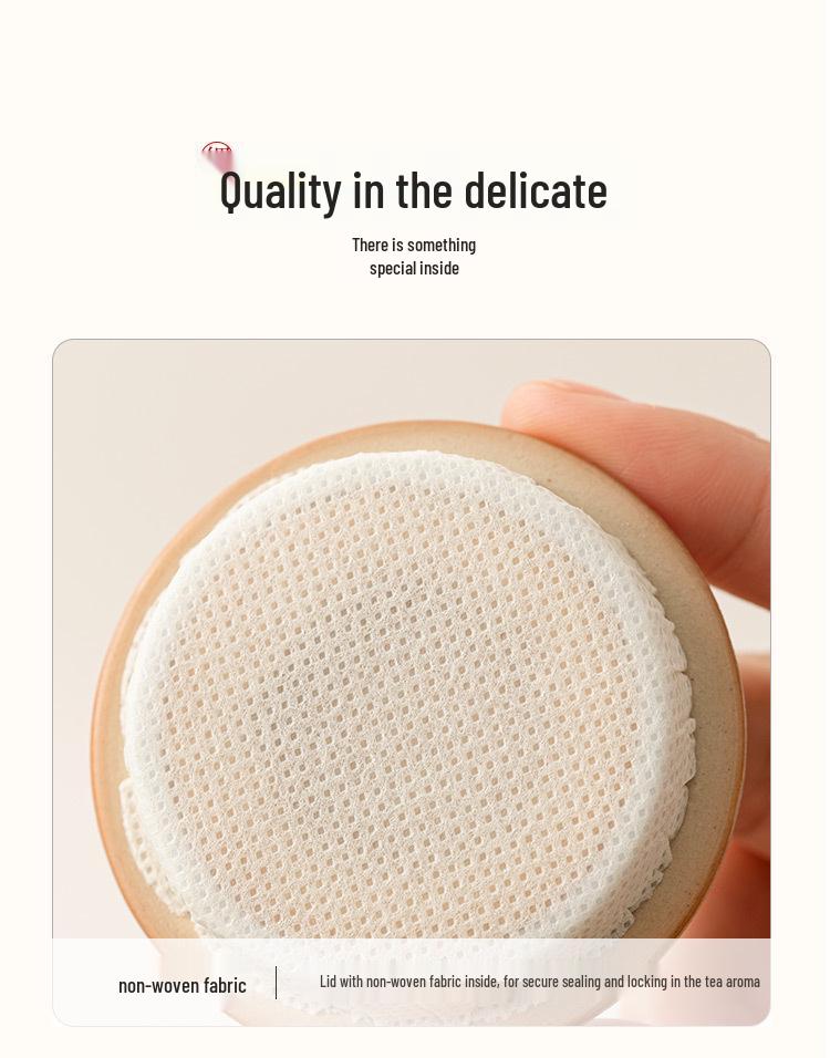 Beige Airtight Ceramic Tea Canister for Black, Pu-erh, Longjing Tea - Small, Moisture-Proof Storage Container