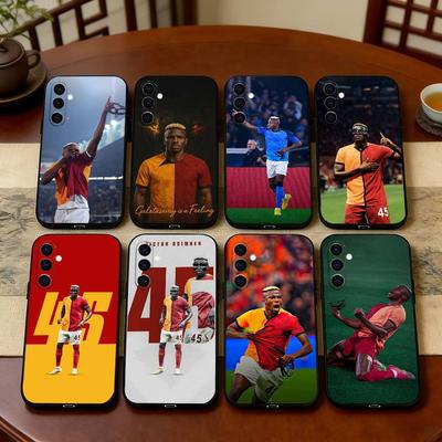 Football V-Victor O-Osimhen Phone Case Black Silicone Soft For Samsung Galaxy A73,A72,A71,A70,A53,A52,A51