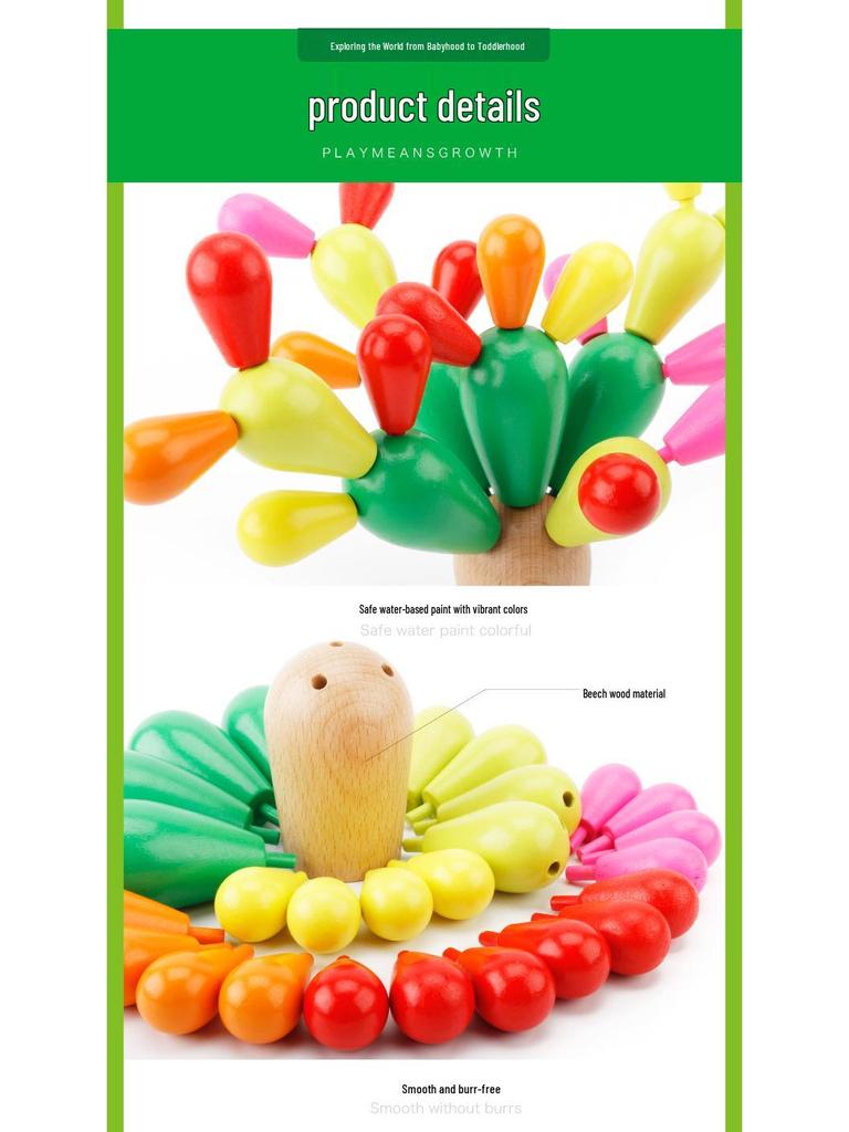DIY Wooden Cactus Building Blocks: Educational & Multifunctional Stacking Toys for Kids