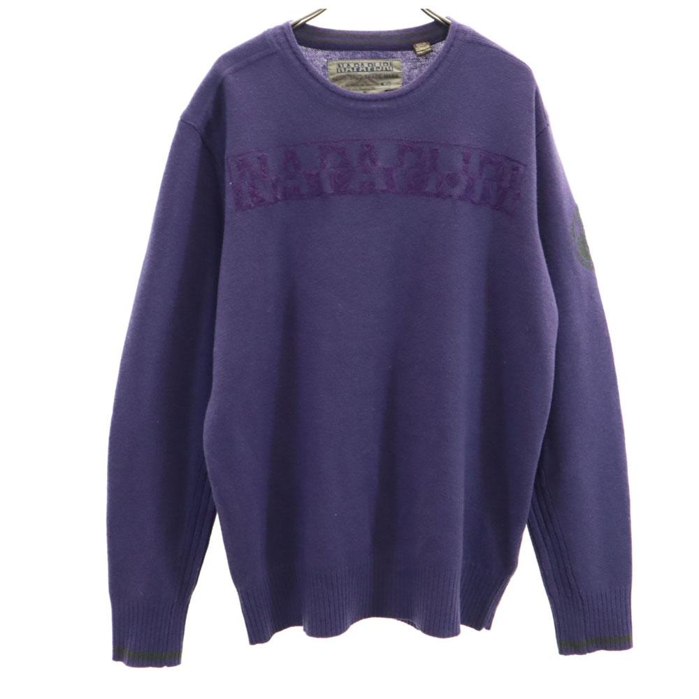 

NAPAPIJRI Long sleeve sweater L Purple knit Men s Used