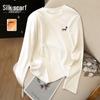 Damen Casual Langarm-T-Shirt mit Stickerei