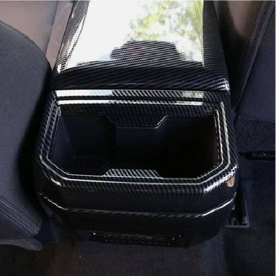 Carbon Fiber Rear Water Cup Holder Cover Trim For Toyota Tacoma 2024 2025 2026
