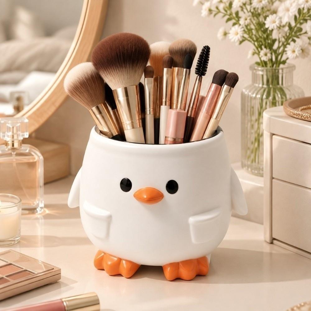 Multifunction Table Storage Box Flowerpot Desktop Organizer Cartoon Penguin Pen Holder Office