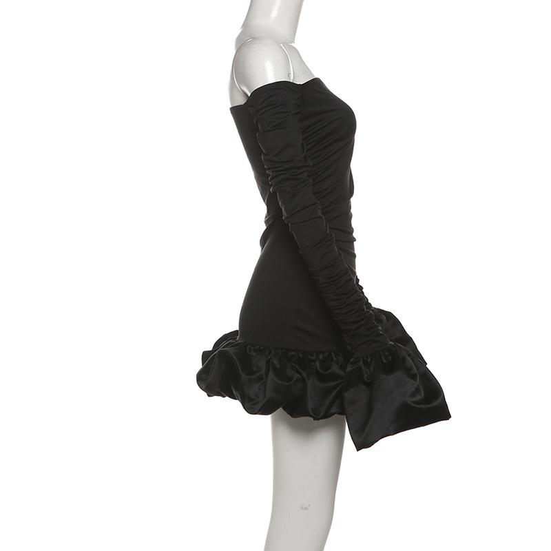 Rochie de iarnă pentru femei, dulce și proaspătă, cu o singură linie, cu guler și manșetă