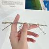 -100~-400  Rimless Anti Radiation Reading Eyeglasses for Men Women Farsighted Plastic Frame
