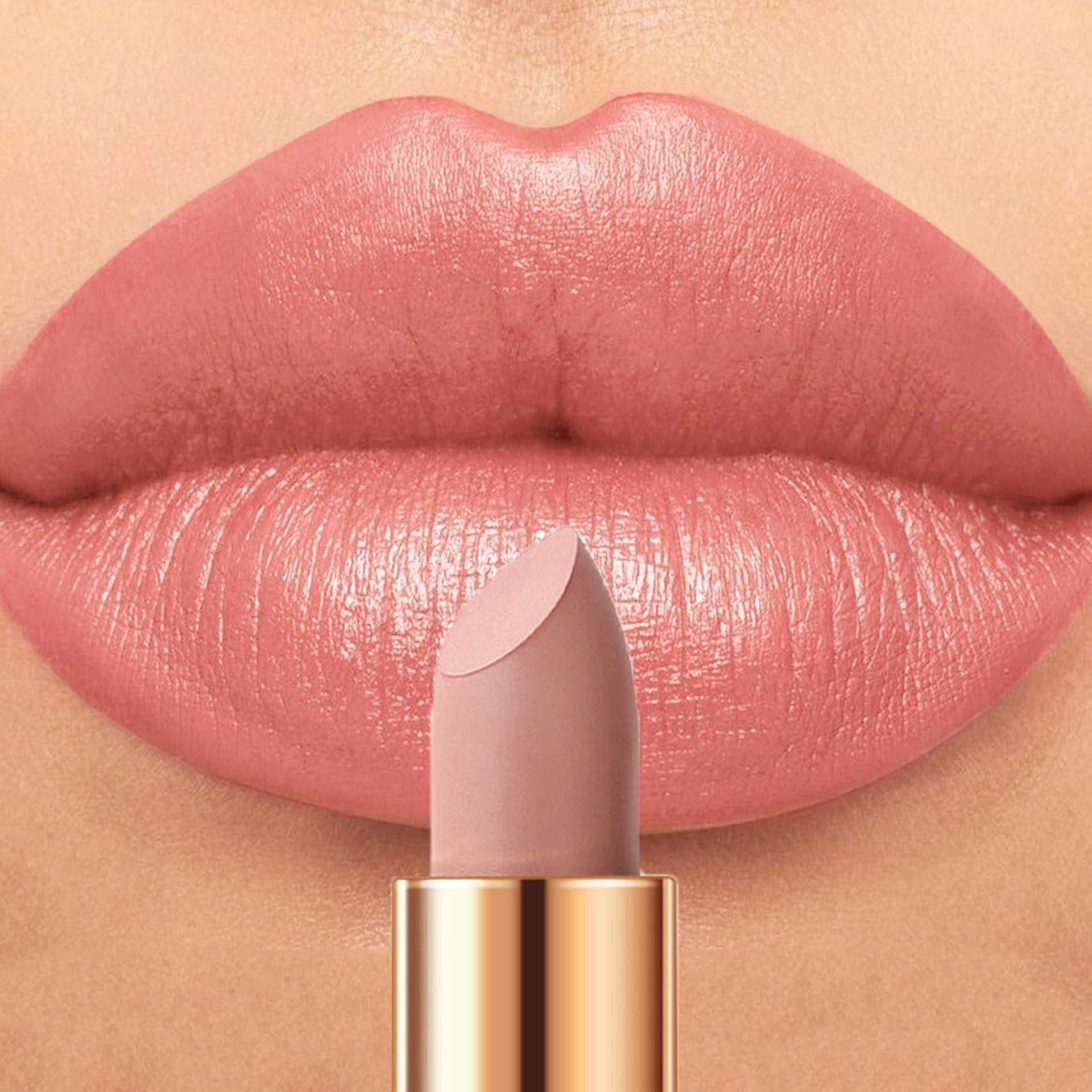Mat Sexy Nude Rood Zijdezachte Lippenstift 8 Kleuren Waterdicht Langhoudend en Niet-plakkend aan Beker Hydraterende Lippenstift Make-up Cosmetica 4g
